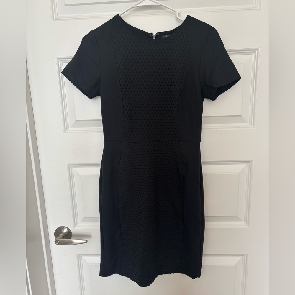 Banana Republic Black Textured Mini Dress